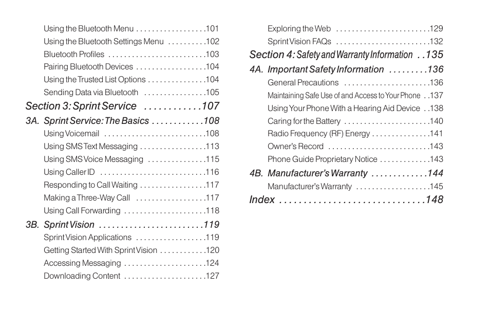 Sanyo Katana LX User Manual | Page 4 / 165