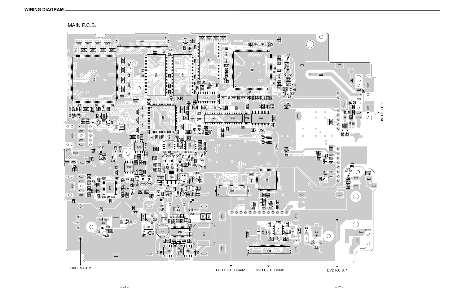 Wiring diagram(2/5), Main p.c.b, Wiring diagram | Sanyo NV-E7000 User Manual | Page 46 / 68