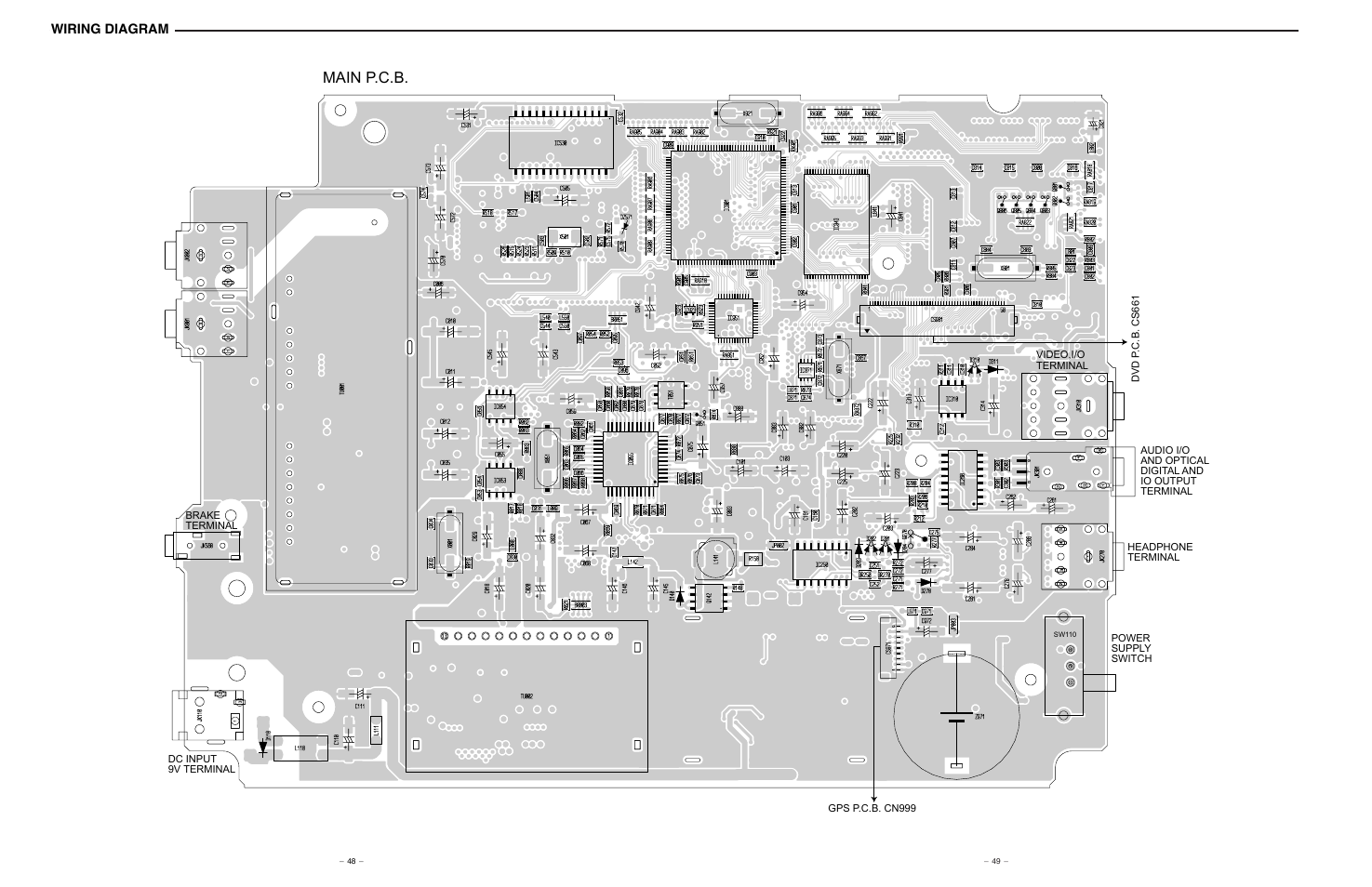 Wiring diagram(3/5), Main p.c.b, Wiring diagram | Sanyo NV-E7000 User Manual | Page 47 / 68