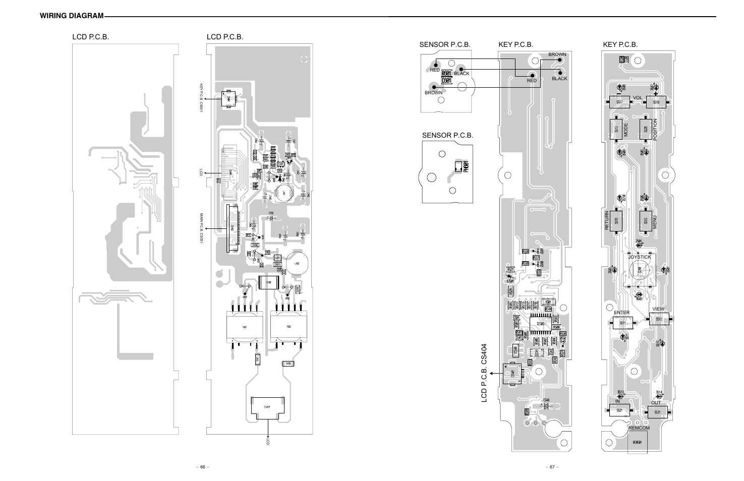 Wiring diagram(4/5), Wiring diagram, Lcd p.c.b | Key p.c.b | Sanyo NV-E7000 User Manual | Page 56 / 68