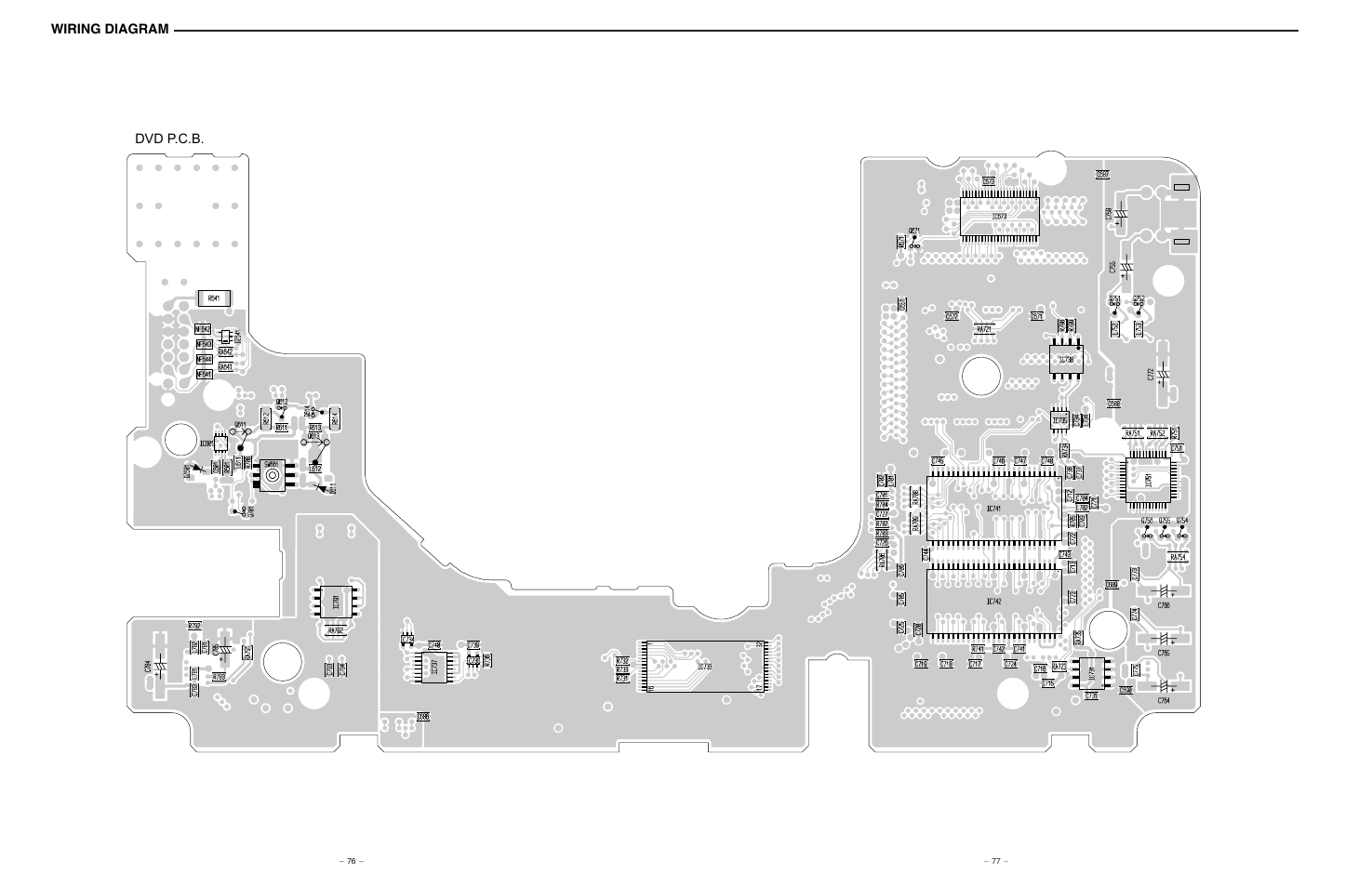 Wiring diagram, Dvd p.c.b | Sanyo NV-E7000 User Manual | Page 61 / 68