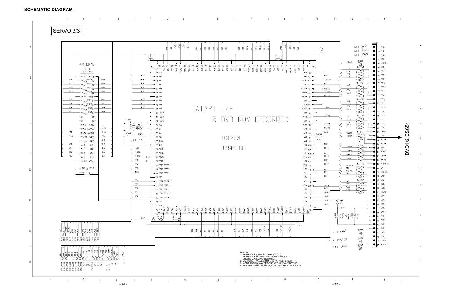 Servo 3/3, Schematic diagram | Sanyo NV-E7000 User Manual | Page 66 / 68