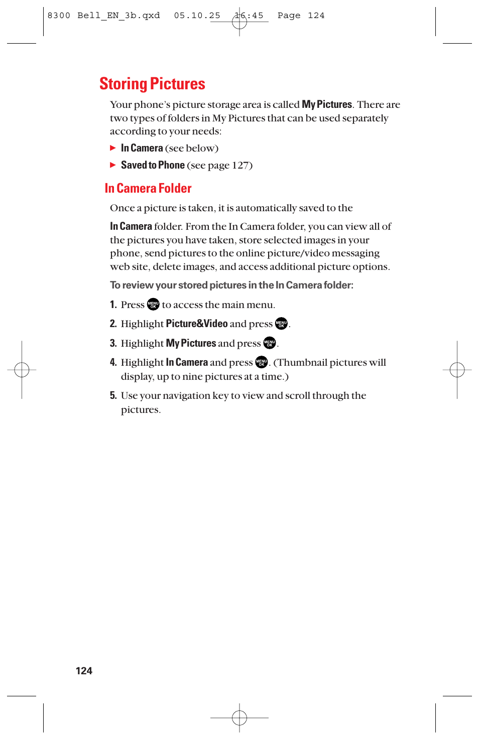 Storing pictures | Sanyo scp8300 User Manual | Page 131 / 179