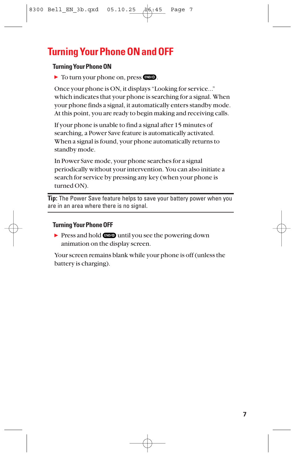 Turning your phone on and off | Sanyo scp8300 User Manual | Page 14 / 179