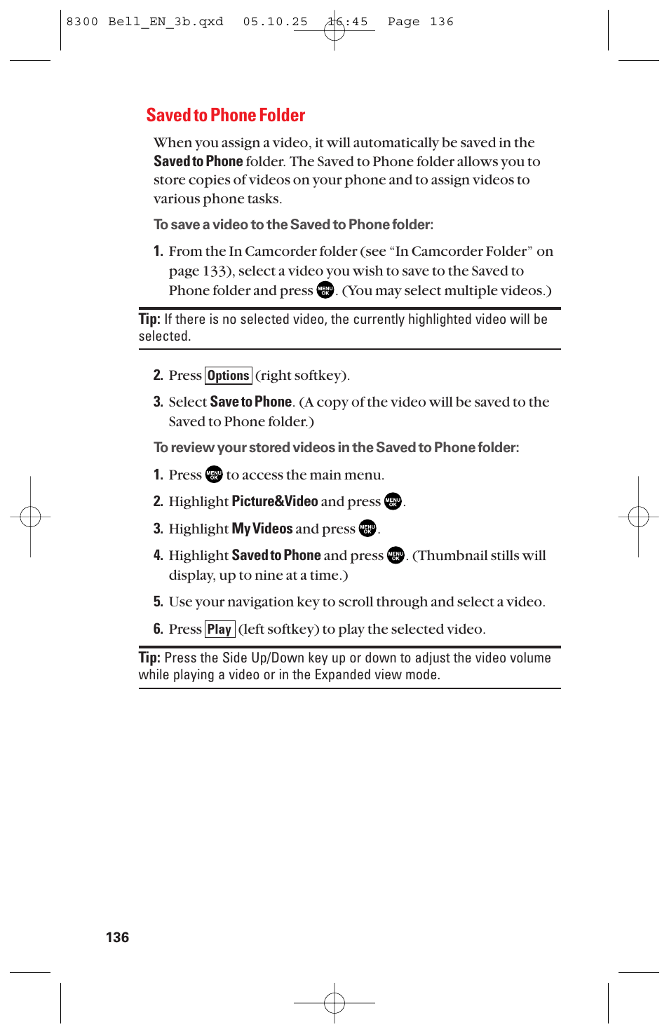 Saved to phone folder | Sanyo scp8300 User Manual | Page 143 / 179