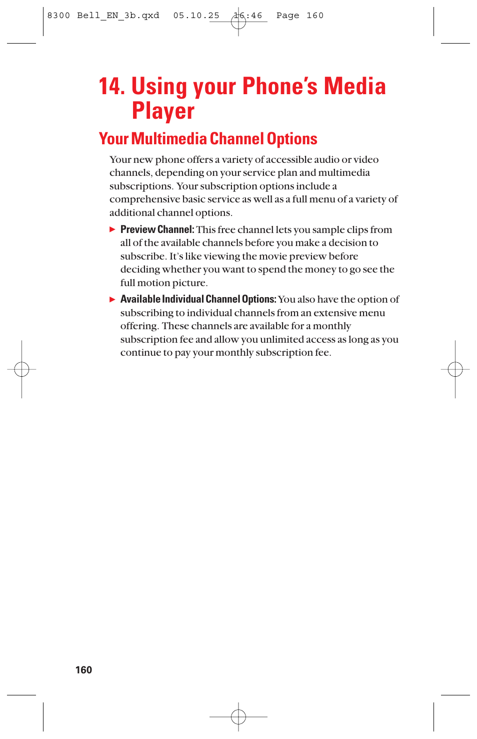 Using your phone’s media player, Your multimedia channel options | Sanyo scp8300 User Manual | Page 167 / 179