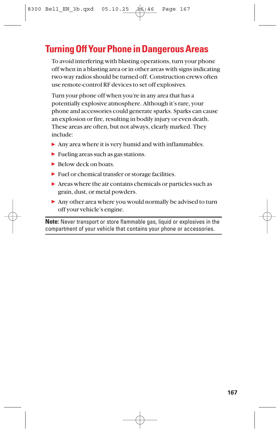 Turning off your phone in dangerous areas | Sanyo scp8300 User Manual | Page 174 / 179