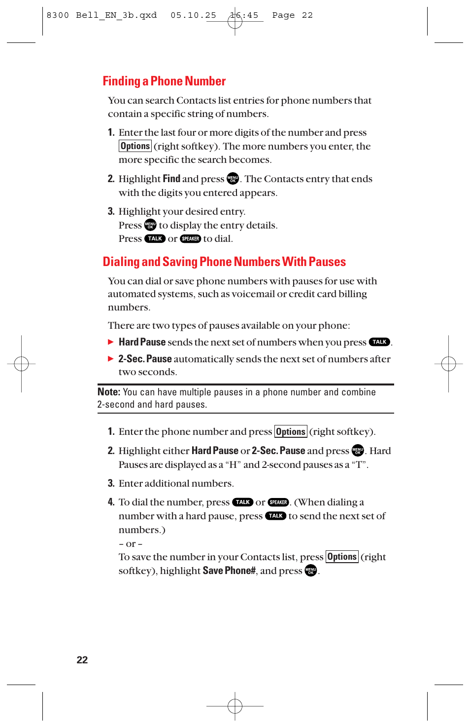 Finding a phone number, Dialing and saving phone numbers with pauses | Sanyo scp8300 User Manual | Page 29 / 179