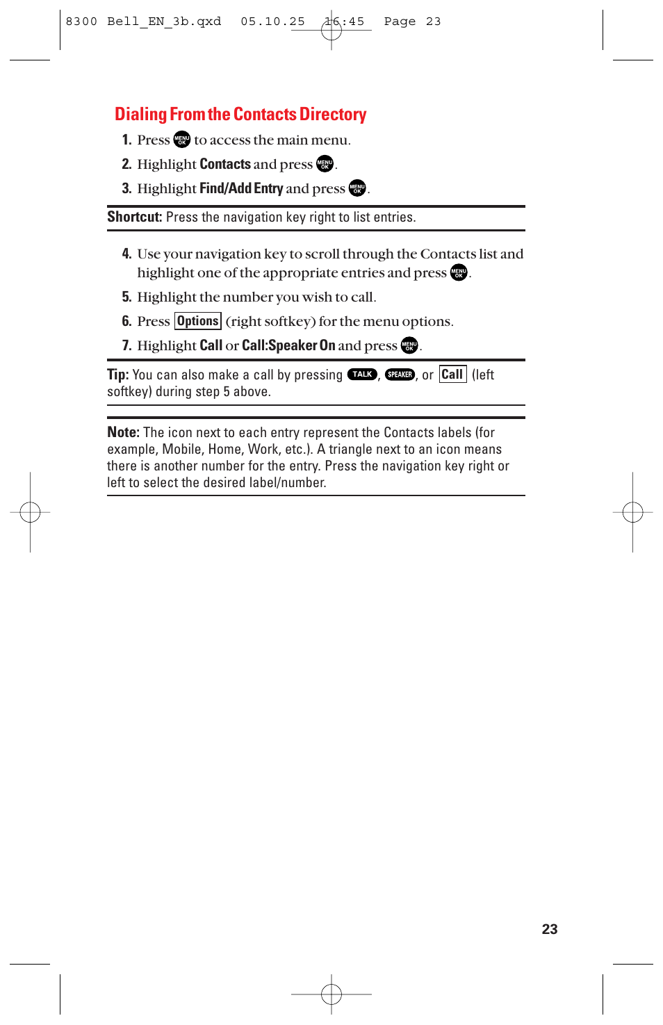 Dialing from the contacts directory | Sanyo scp8300 User Manual | Page 30 / 179