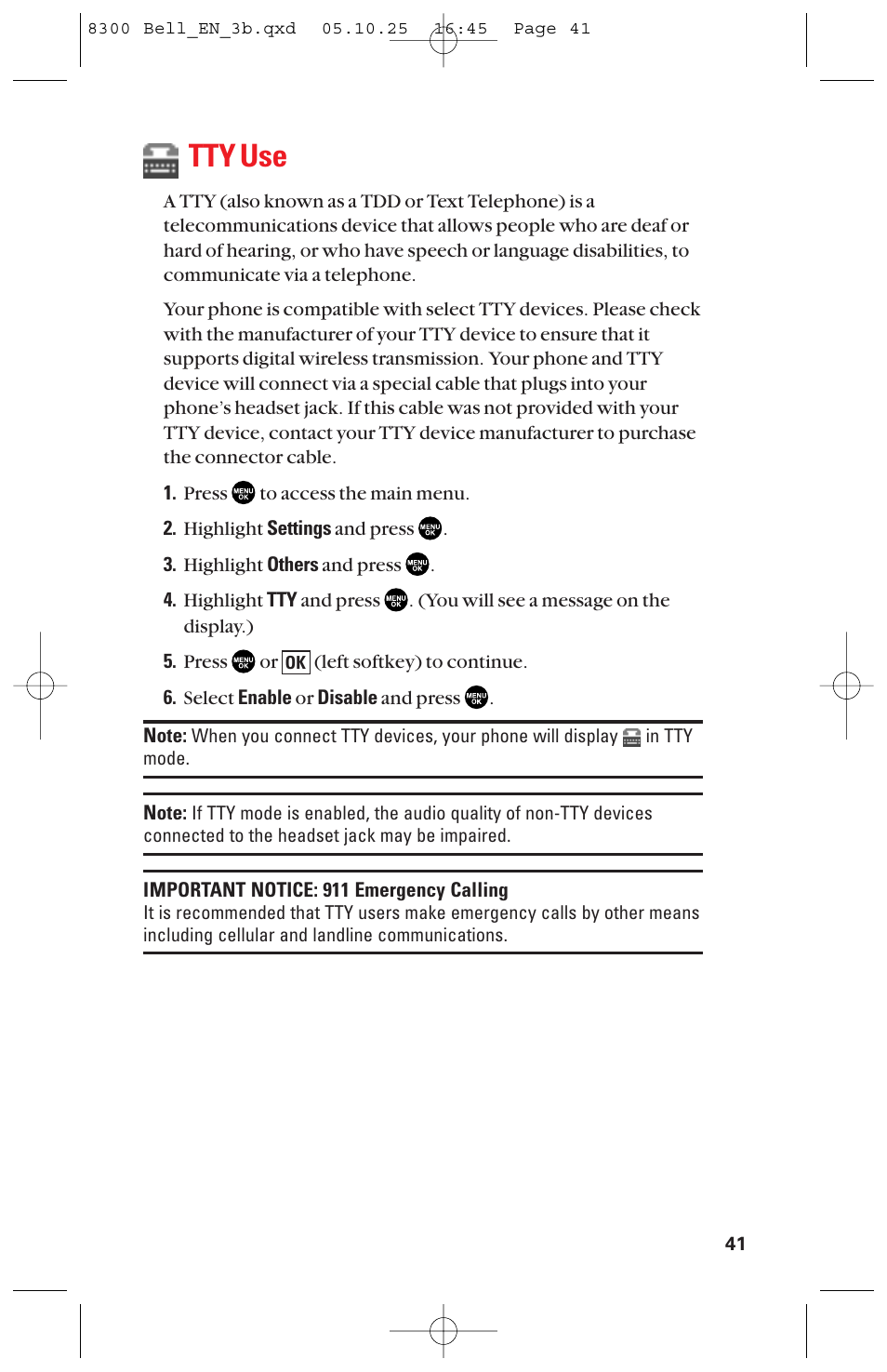 Tty use | Sanyo scp8300 User Manual | Page 48 / 179