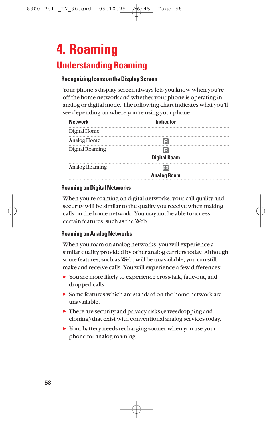 Roaming, Understanding roaming | Sanyo scp8300 User Manual | Page 65 / 179