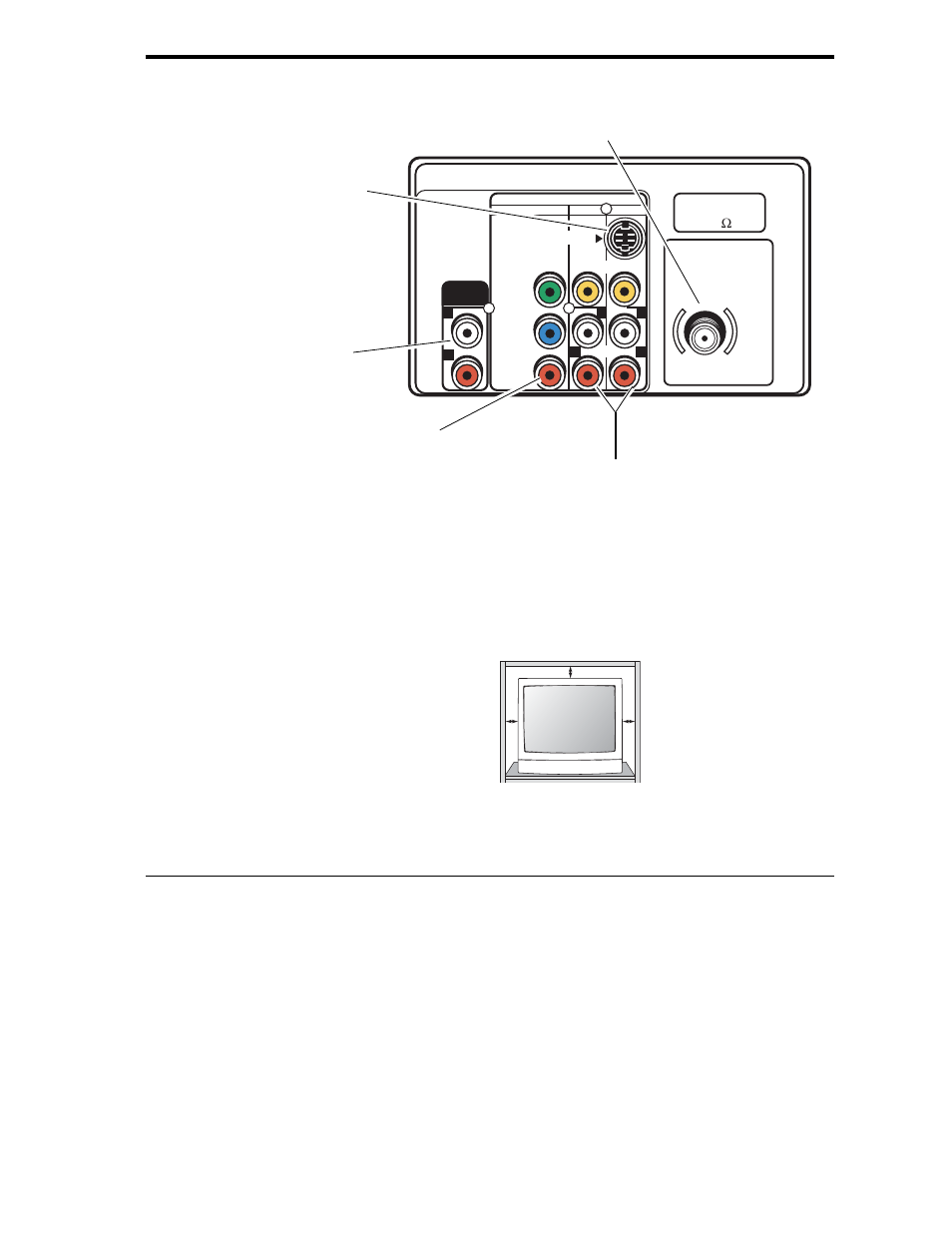 Panel posterior, Colocando la tv | Sanyo DS35224 User Manual | Page 26 / 64