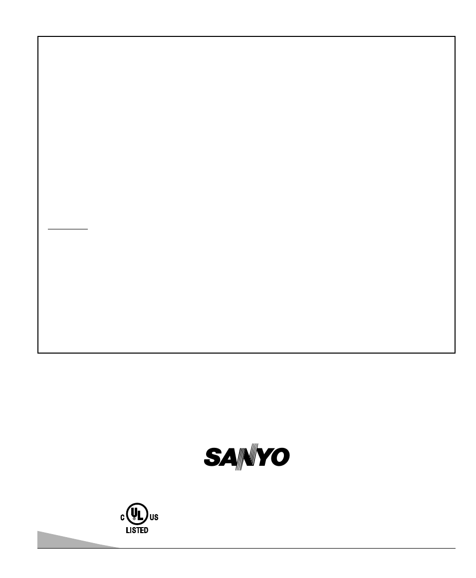 Garantía, estados unidos y canadá | Sanyo DS13330 User Manual | Page 28 / 40