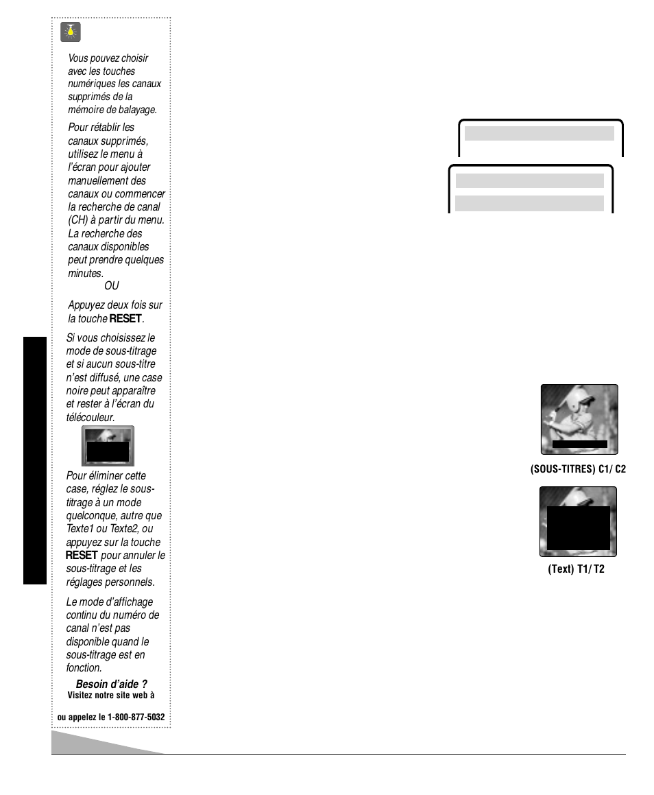 Sous-titrage (cc), Conseils | Sanyo DS13330 User Manual | Page 36 / 40