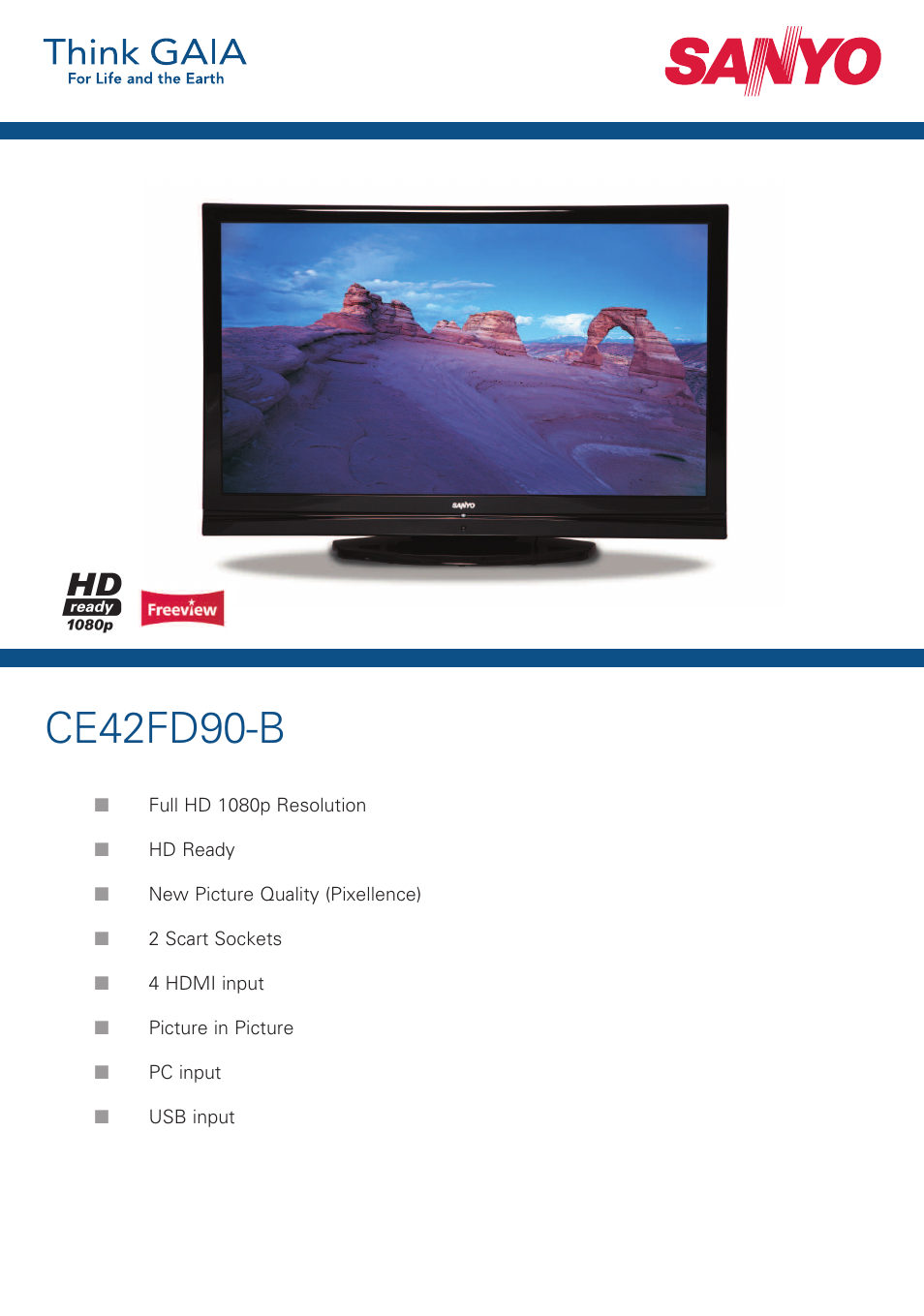 Sanyo CE42FD90-B User Manual | 2 pages