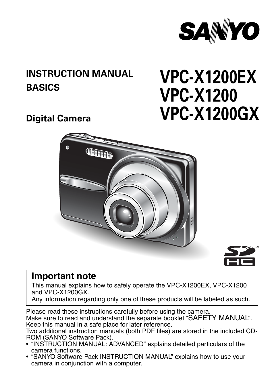 Sanyo VPC-X1200 User Manual | 72 pages