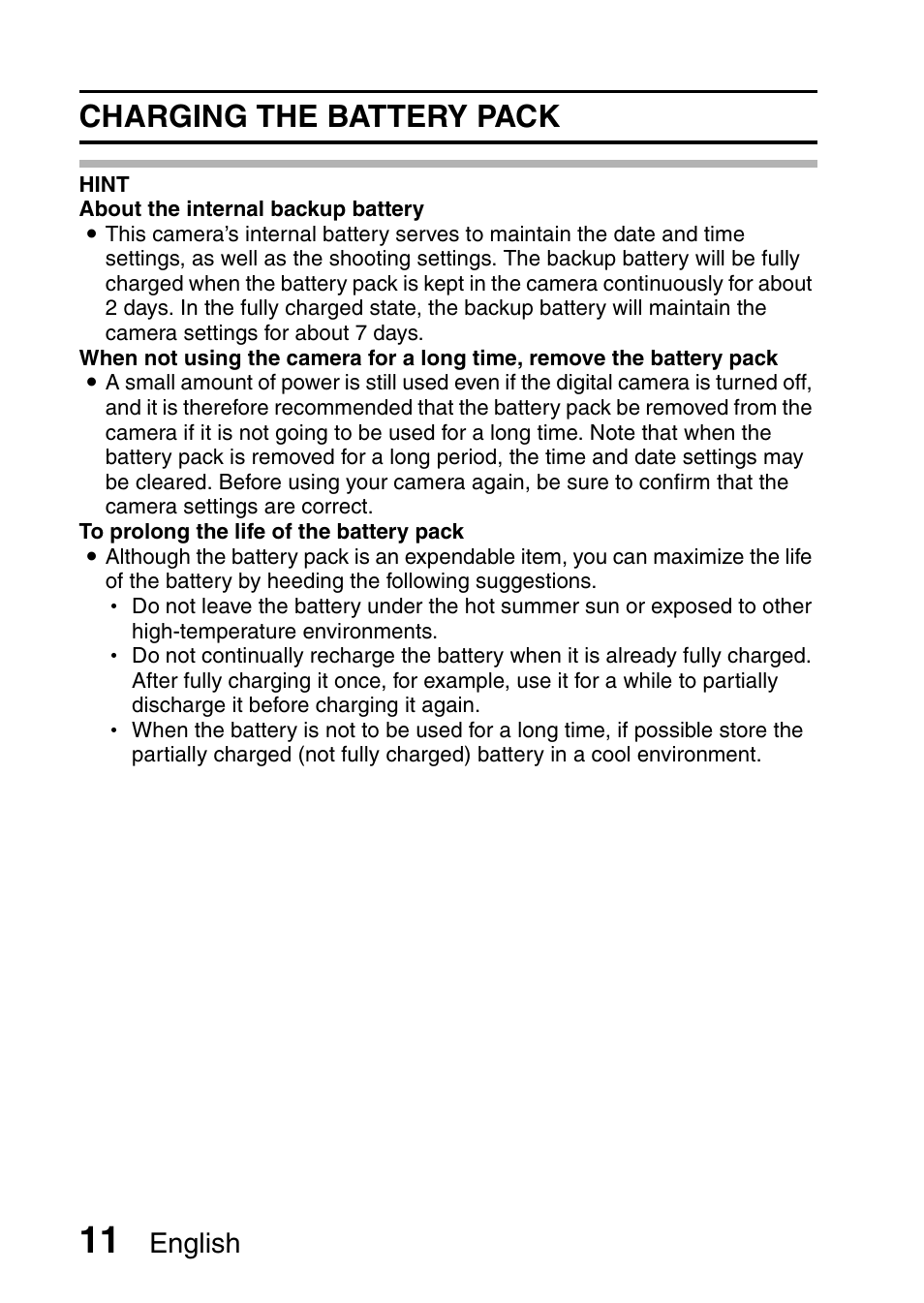 Charging the battery pack, English | Sanyo VPC-X1200 User Manual | Page 20 / 72