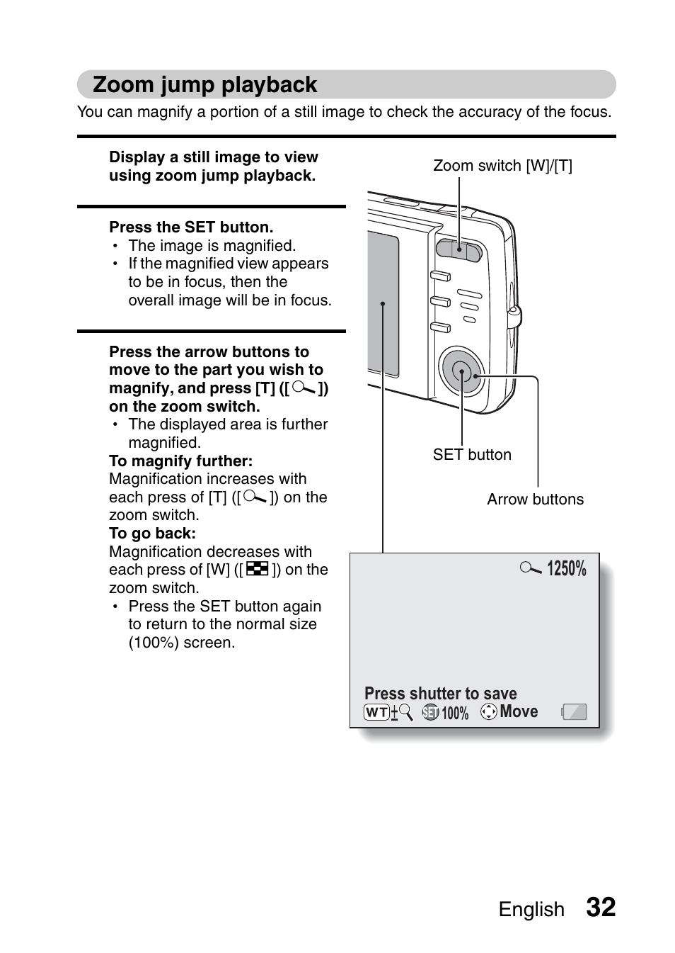 Zoom jump playback | Sanyo VPC-X1200 User Manual | Page 41 / 72