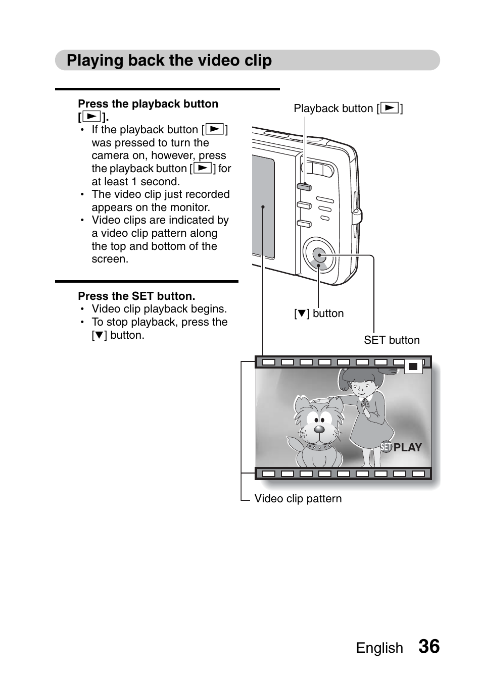 Playing back the video clip | Sanyo VPC-X1200 User Manual | Page 45 / 72