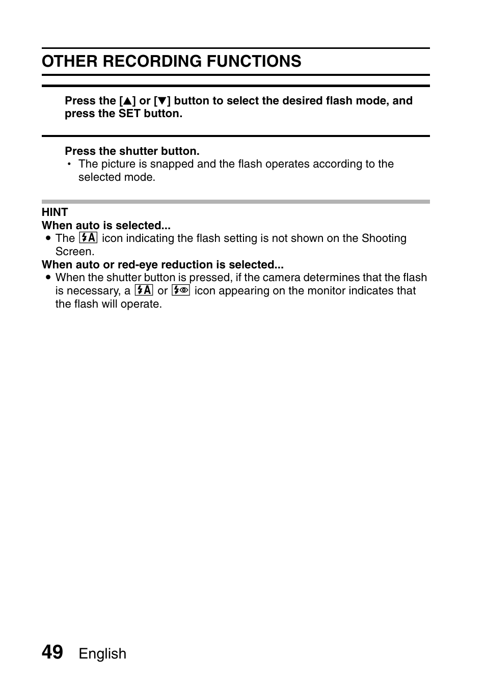 Other recording functions | Sanyo VPC-X1200 User Manual | Page 58 / 72