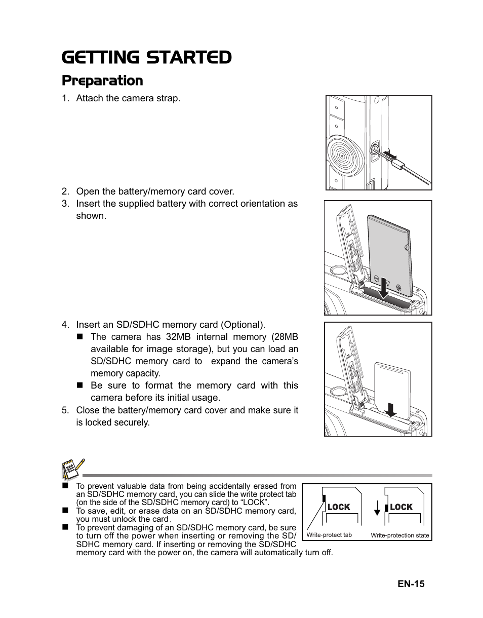 Getting started, Preparation | Sanyo VPC-T1060 User Manual | Page 16 / 47