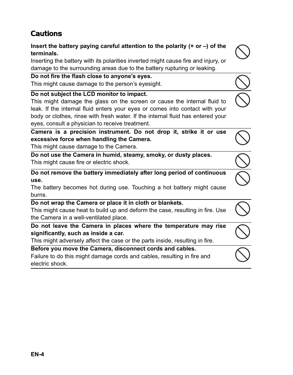 Cautions | Sanyo VPC-T1060 User Manual | Page 5 / 47