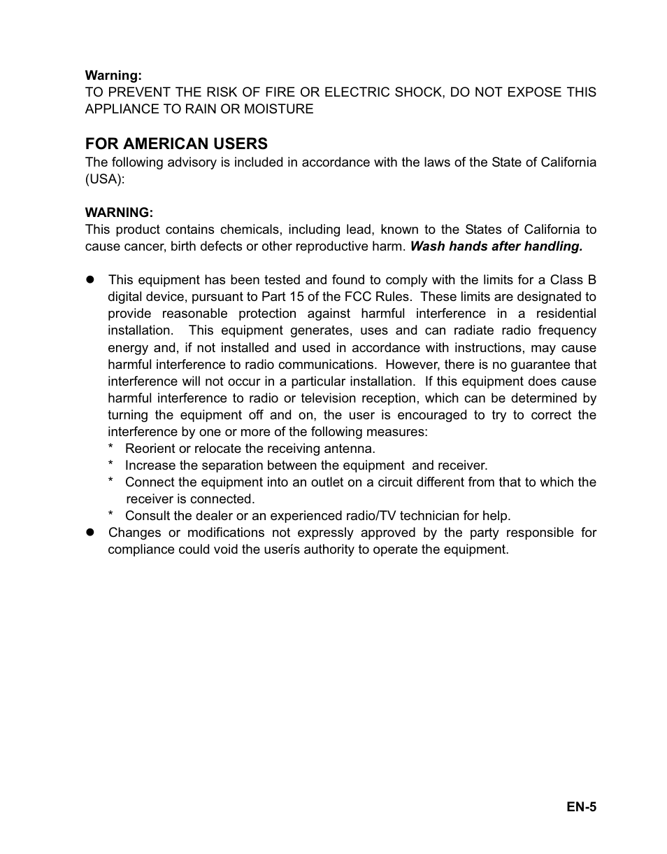 For american users | Sanyo VPC-T1060 User Manual | Page 6 / 47