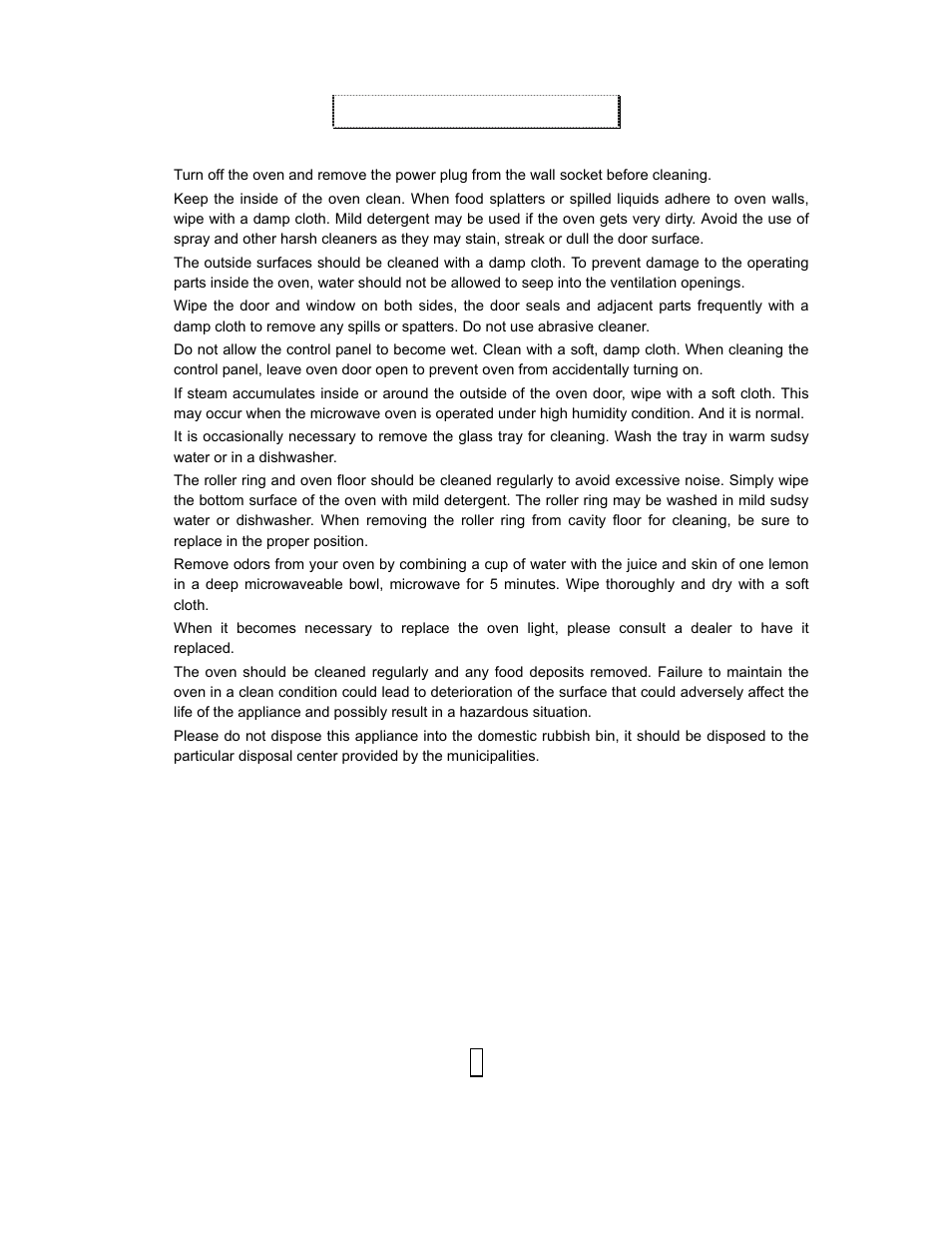 Cleaning and care | Sanyo EM-S8597V User Manual | Page 10 / 10