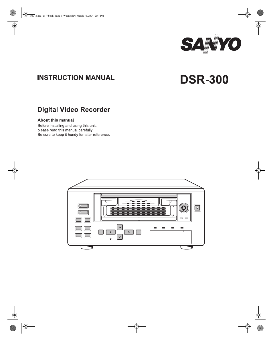 Sanyo DSR - 300 User Manual | 136 pages