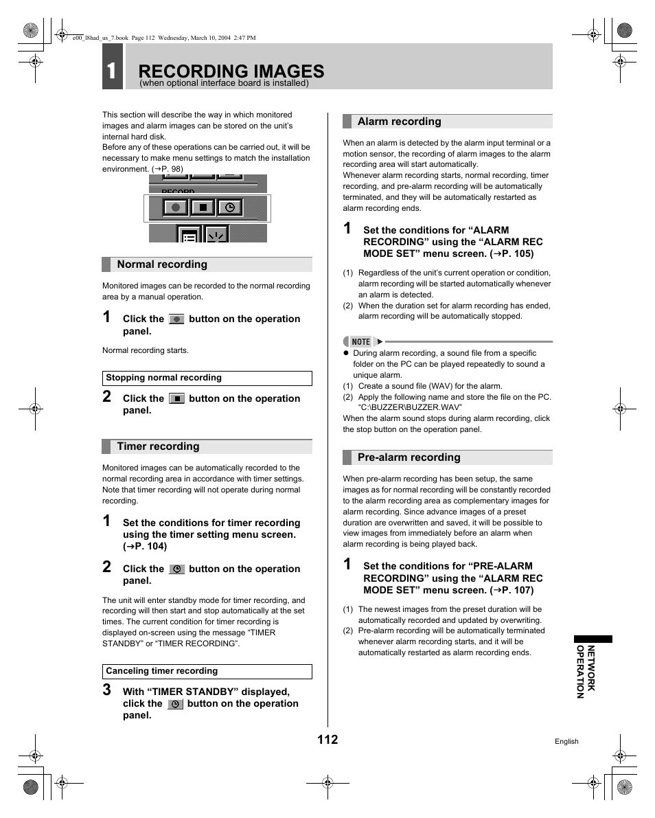 Recording images | Sanyo DSR - 300 User Manual | Page 113 / 136