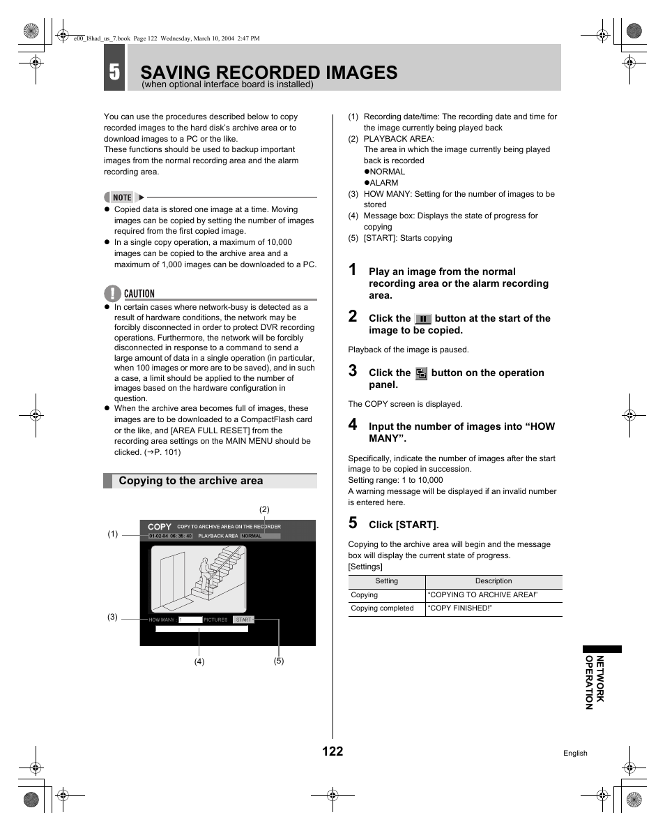 Saving recorded images | Sanyo DSR - 300 User Manual | Page 123 / 136