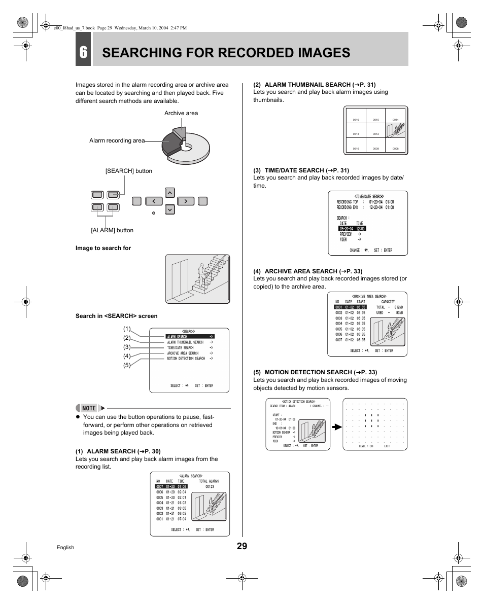 Searching for recorded images | Sanyo DSR - 300 User Manual | Page 30 / 136