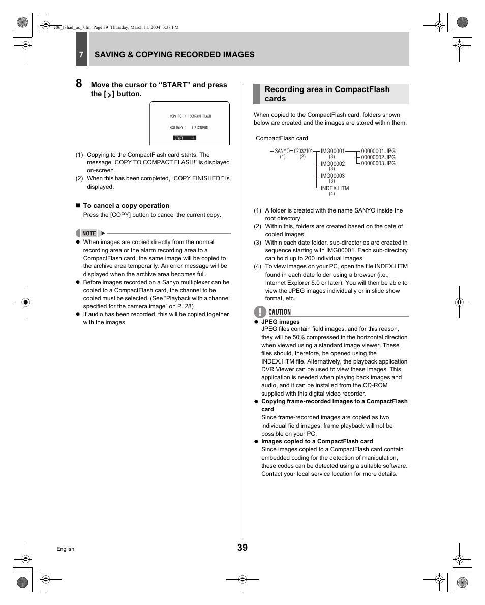 Sanyo DSR - 300 User Manual | Page 40 / 136