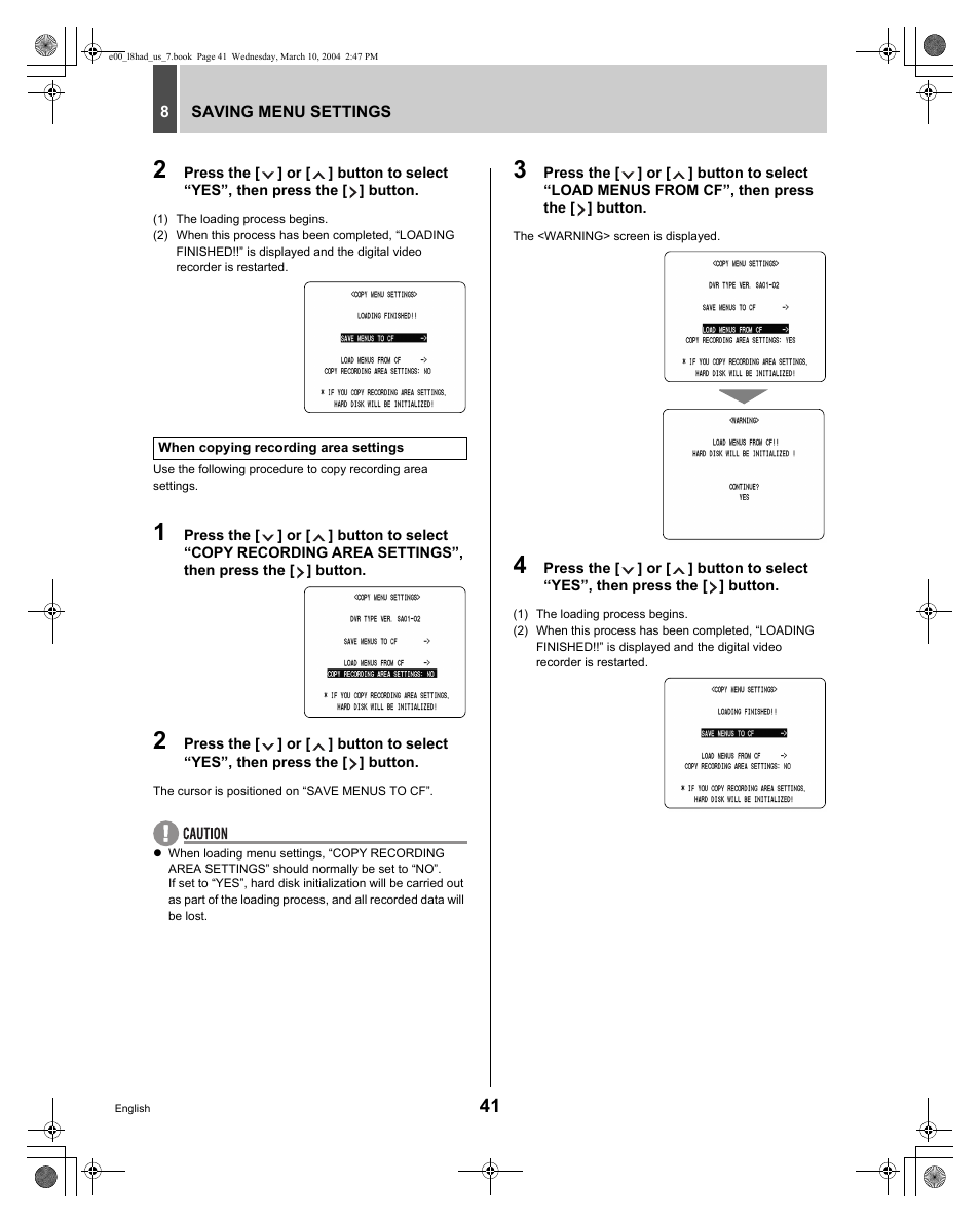 Sanyo DSR - 300 User Manual | Page 42 / 136