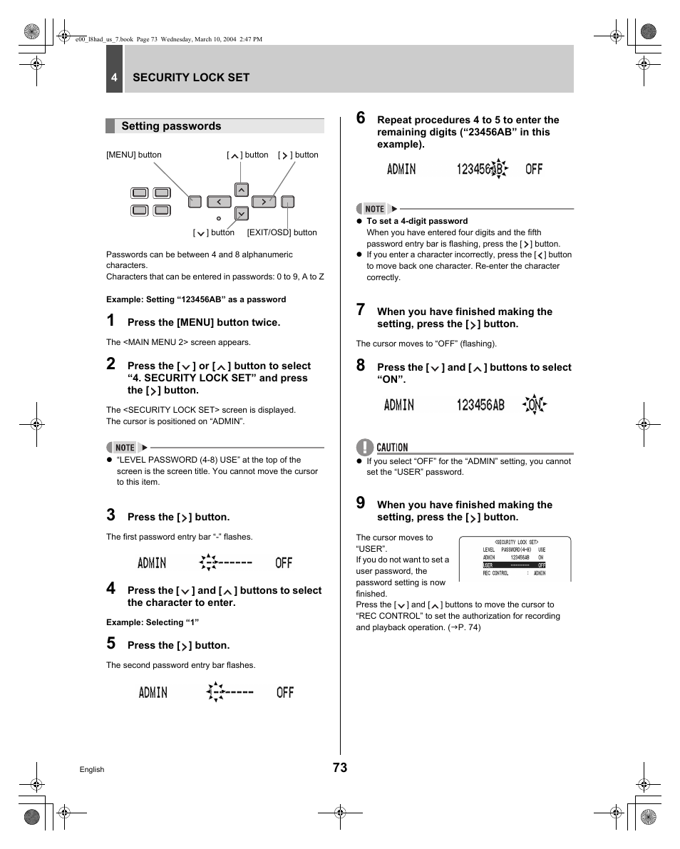 Sanyo DSR - 300 User Manual | Page 74 / 136