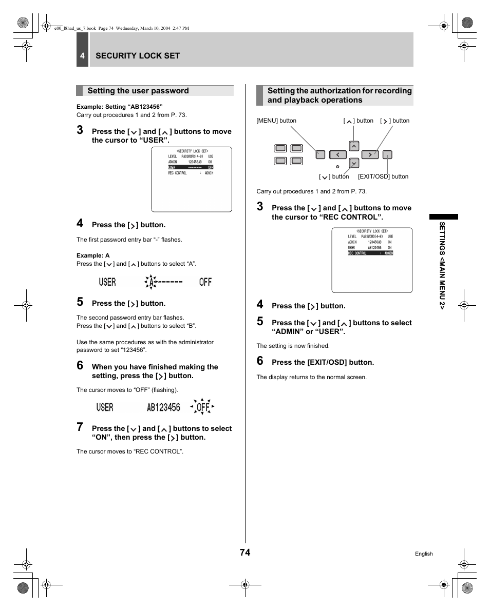 Sanyo DSR - 300 User Manual | Page 75 / 136