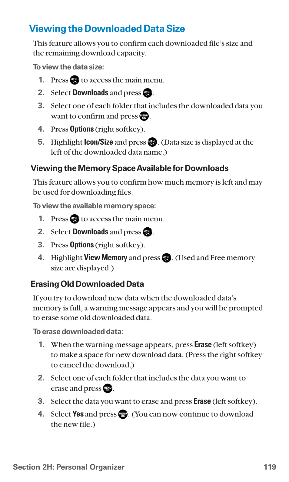 Viewing the downloaded data size | Sanyo PCS Vision PM-8200 User Manual | Page 131 / 257