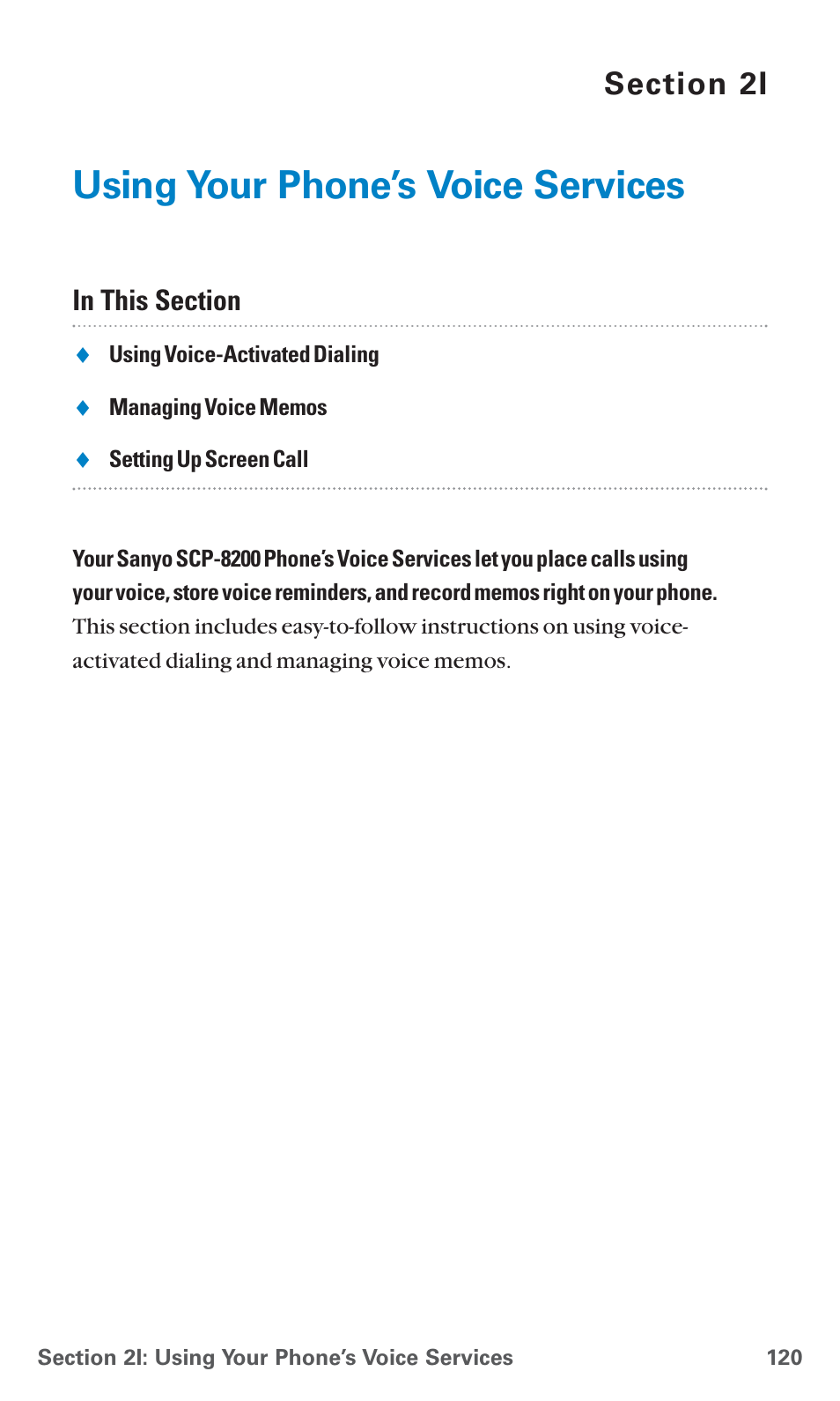 2i. using your phone’s voice services, Using your phone’s voice services | Sanyo PCS Vision PM-8200 User Manual | Page 132 / 257