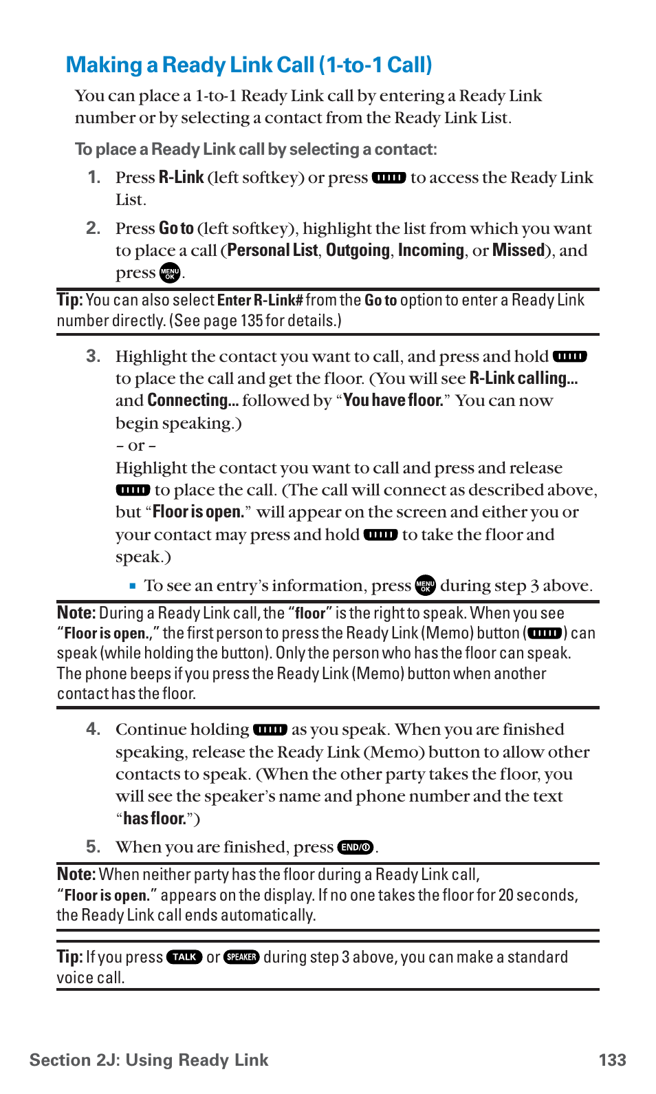 Making a ready link call (1-to-1 call) | Sanyo PCS Vision PM-8200 User Manual | Page 145 / 257