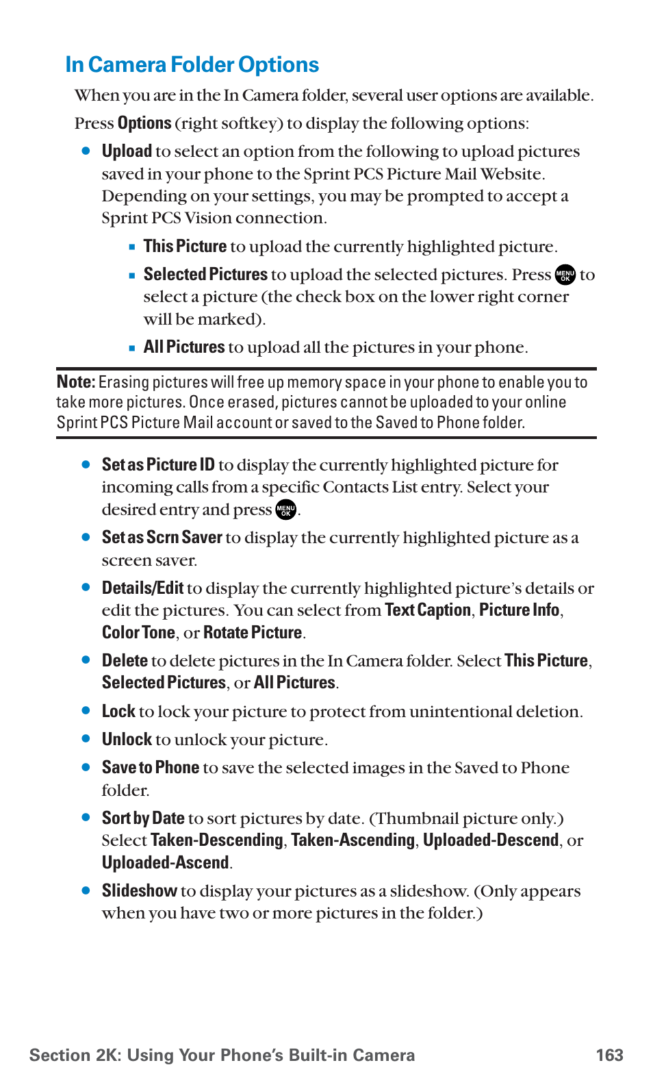 In camera folder options, Unlock to unlock your picture | Sanyo PCS Vision PM-8200 User Manual | Page 175 / 257
