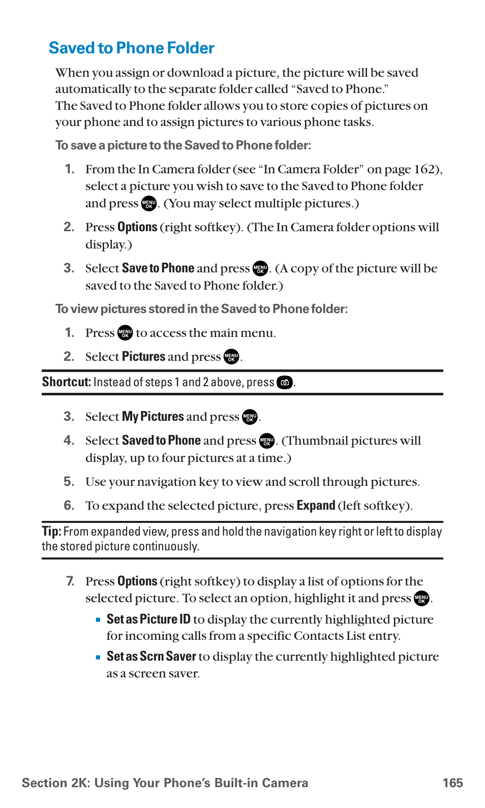 Saved to phone folder | Sanyo PCS Vision PM-8200 User Manual | Page 177 / 257