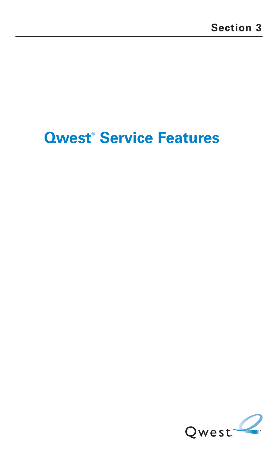 Section 3: qwest, Service features, Qwest | Sanyo PCS Vision PM-8200 User Manual | Page 183 / 257
