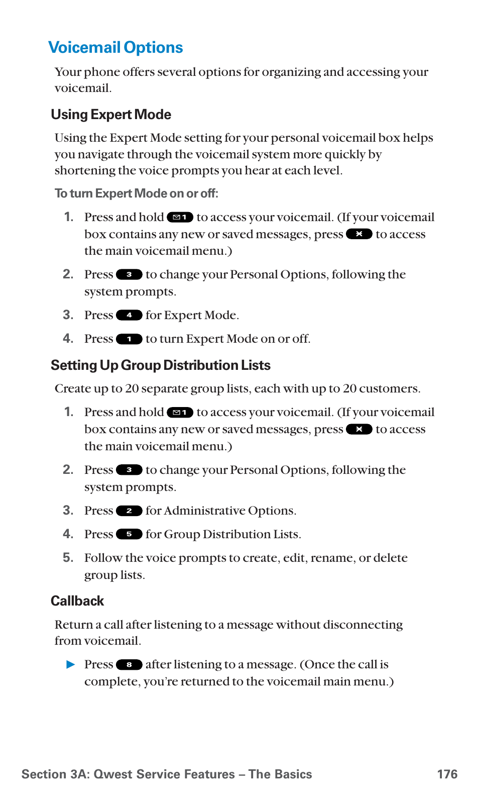 Voicemail options | Sanyo PCS Vision PM-8200 User Manual | Page 188 / 257