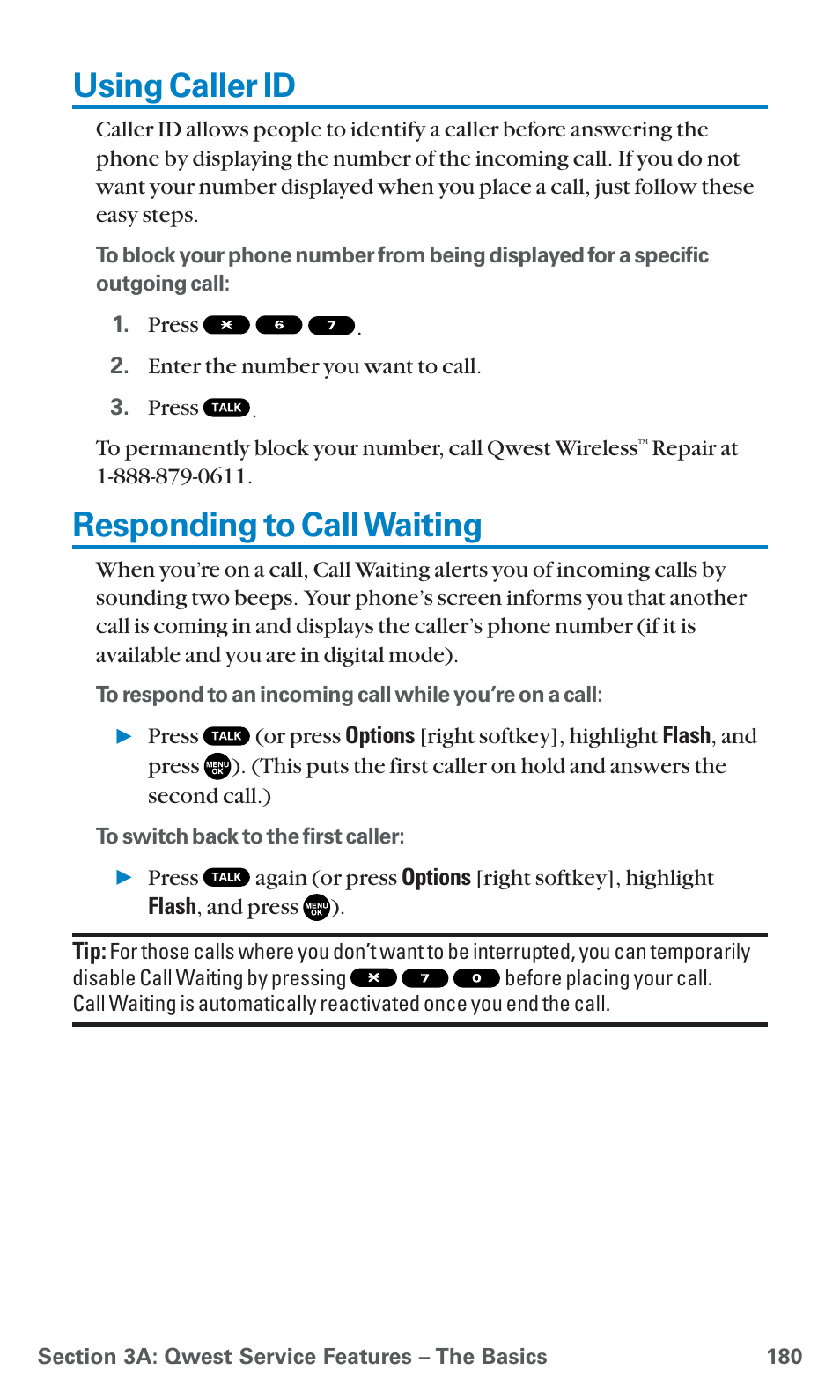 Using caller id, Responding to call waiting | Sanyo PCS Vision PM-8200 User Manual | Page 192 / 257
