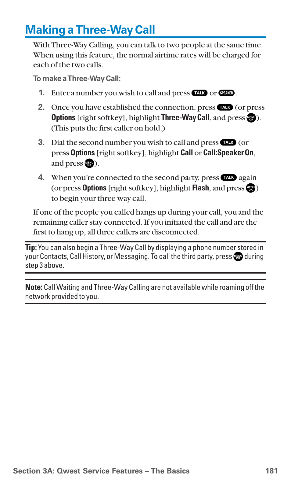 Making a three-way call | Sanyo PCS Vision PM-8200 User Manual | Page 193 / 257