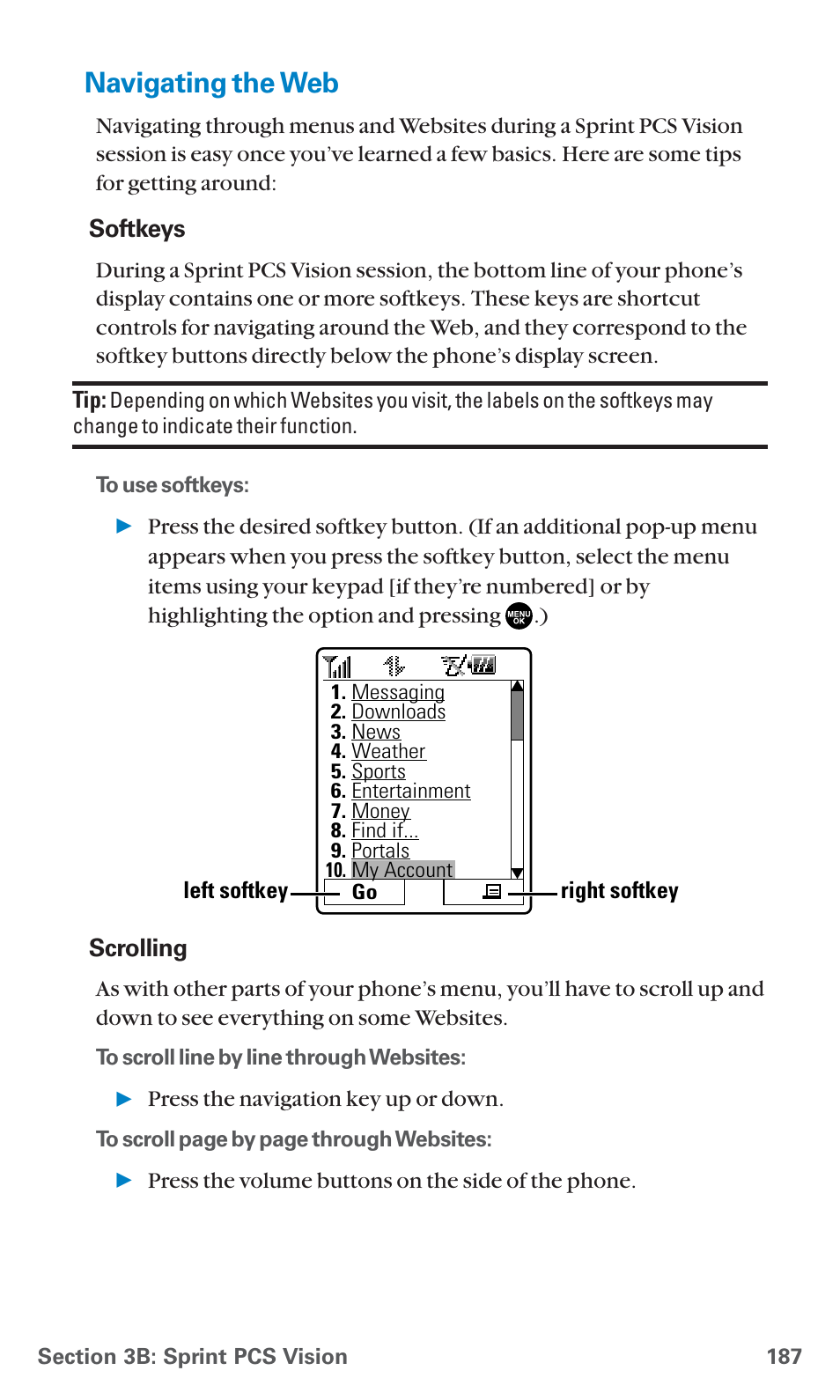 Navigating the web | Sanyo PCS Vision PM-8200 User Manual | Page 199 / 257