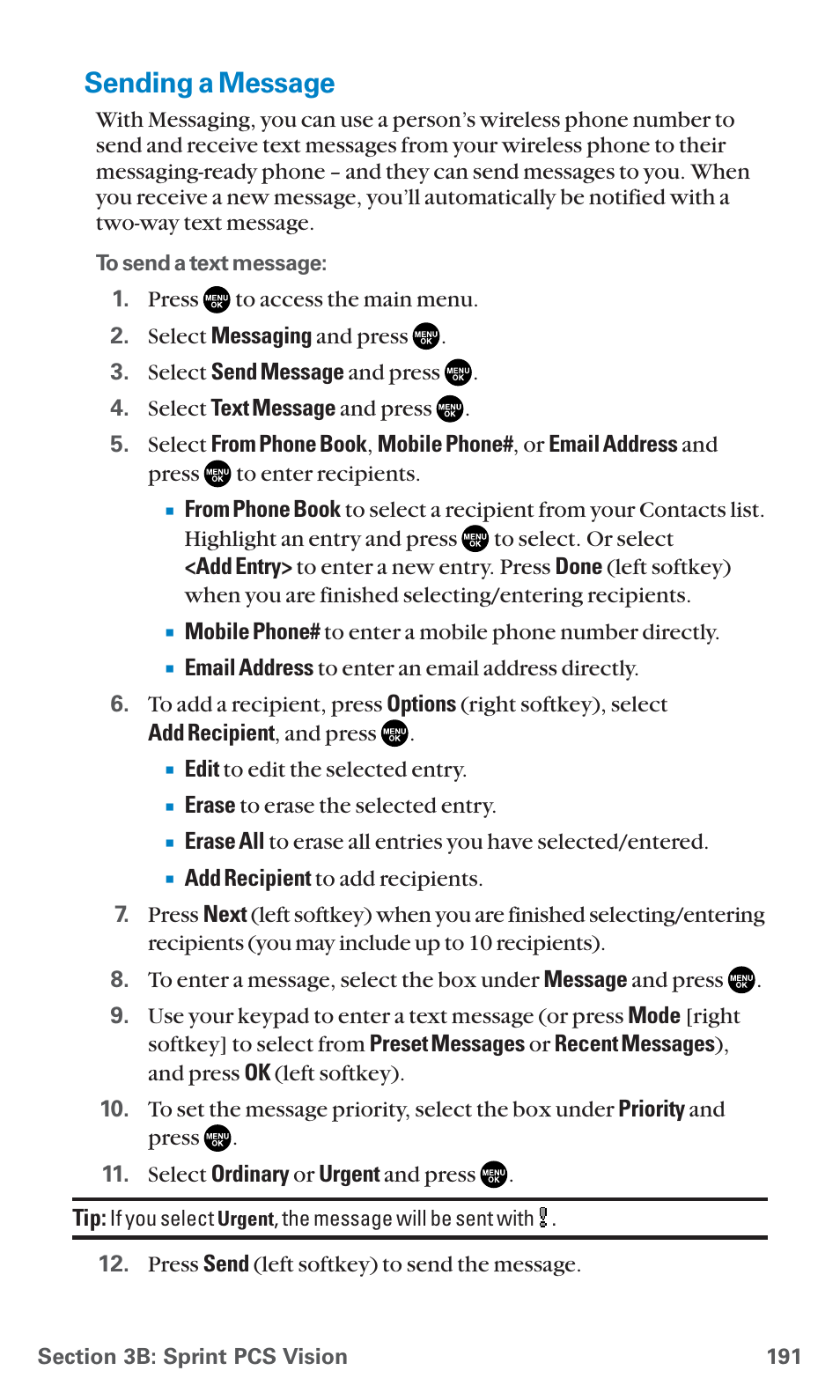 Sending a message | Sanyo PCS Vision PM-8200 User Manual | Page 203 / 257