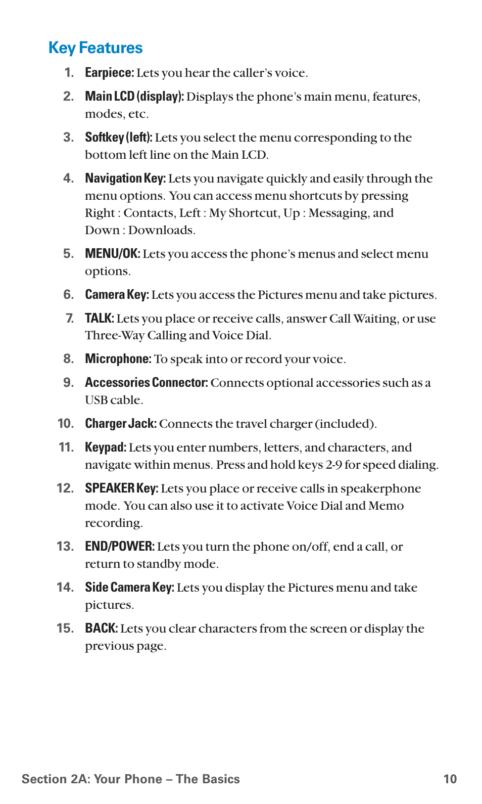 Key features | Sanyo PCS Vision PM-8200 User Manual | Page 22 / 257
