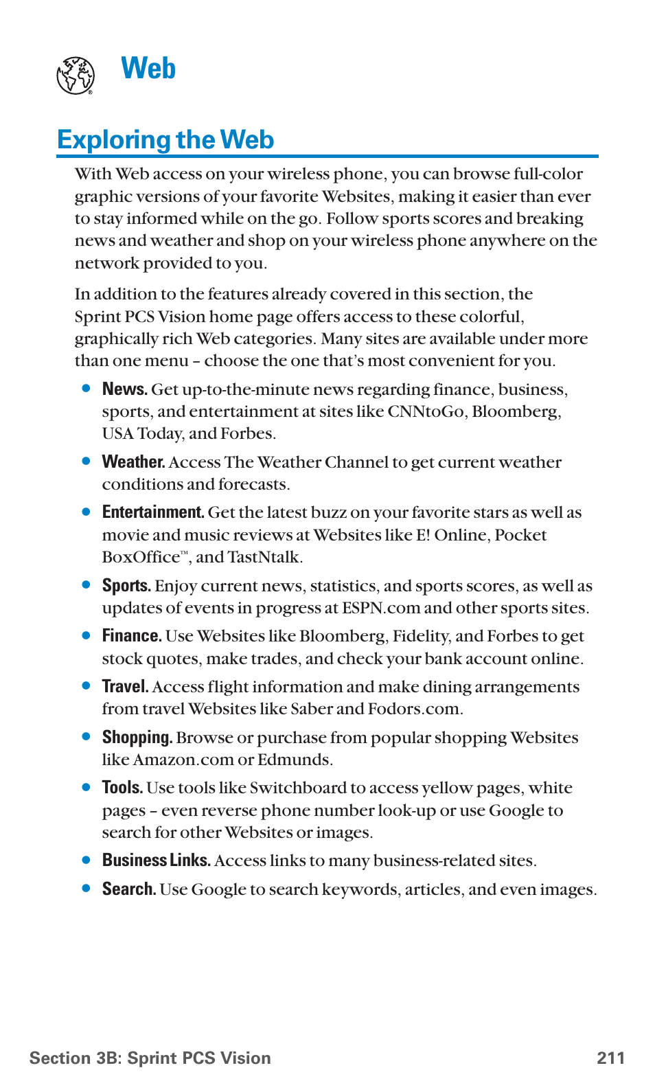 Exploring the web, And tastntalk | Sanyo PCS Vision PM-8200 User Manual | Page 223 / 257