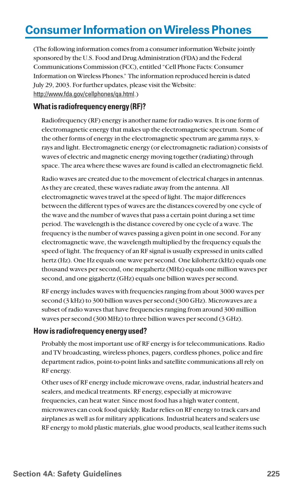 Consumer information on wireless phones | Sanyo PCS Vision PM-8200 User Manual | Page 237 / 257